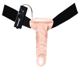 10'' Vibrating Hollow Strap-on