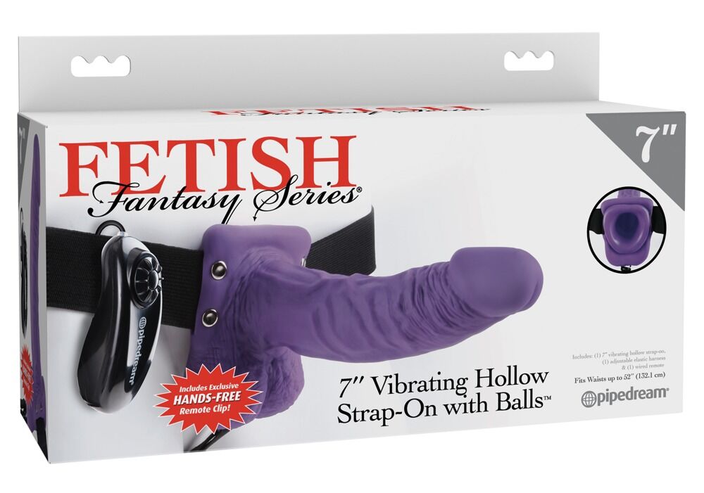 7'' Vibrating Hollow Strap-on