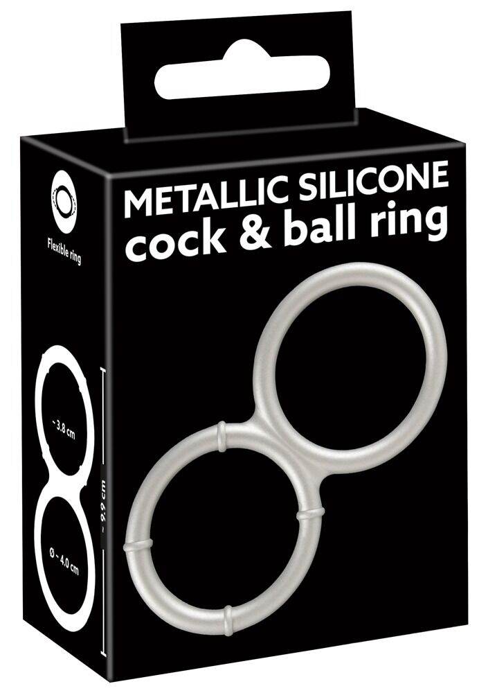 Metallic Silicone cock and ball ring